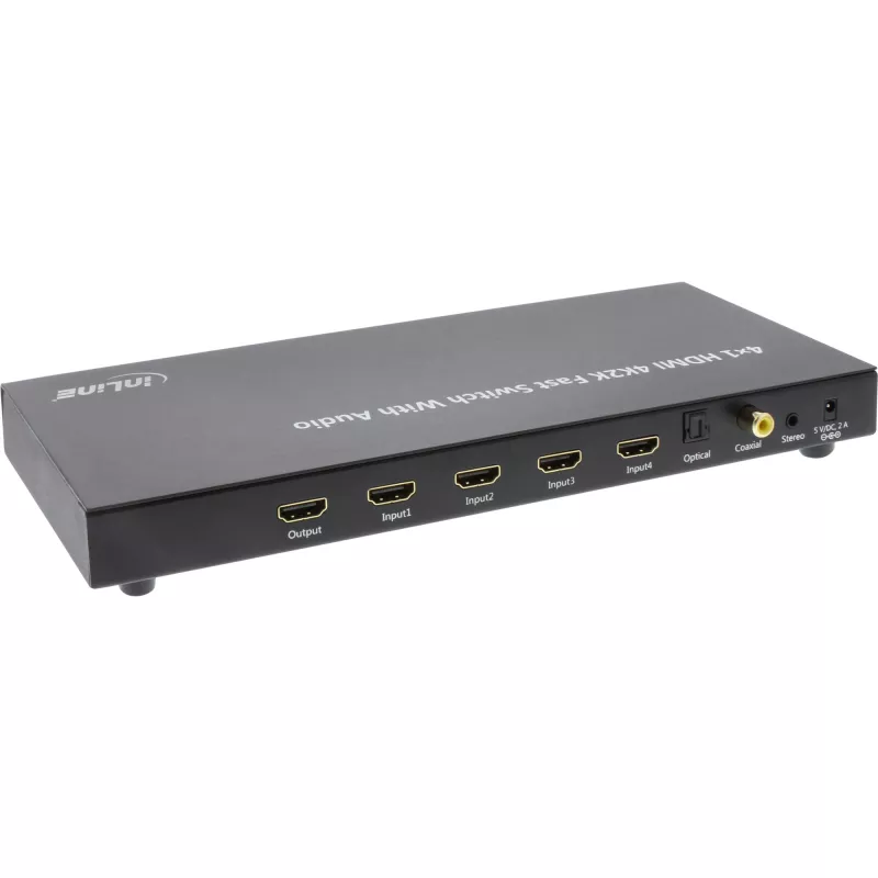 InLine 4×1 HDMI jungiklis su garso atskyrimu 4K