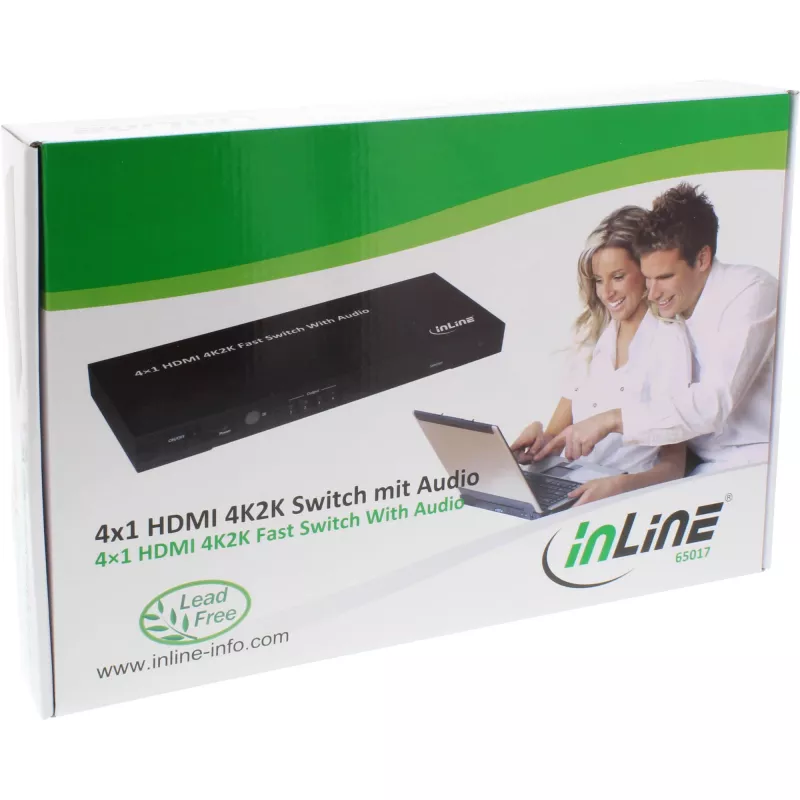 InLine 4×1 HDMI jungiklis su garso atskyrimu 4K
