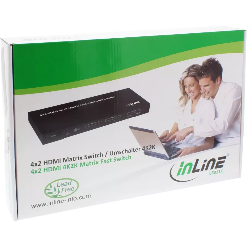 InLine HDMI matricos jungiklis, 4K2K, 4 įėjimai į 2 išėjimus