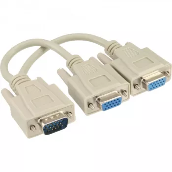 InLine VGA Y-Cable HD15 vyras / 2x HD15 moteris 0,2 m