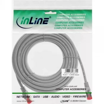InLine Patch Cable S/FTP PiMF Cat.6 250MHz varis halogen free pilka 15m