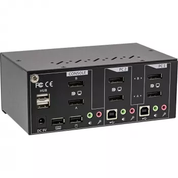 InLine Desktop KVM Switch, 2 prievadų, Dual Monitor DisplayPort 1.2, 4K, USB 2.0