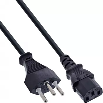 InLine 40 vnt. pakuotė maitinimo laidas Šveicarija Type J / 3 kontaktų IEC C13 kištukas