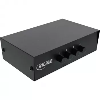 InLine AV jungiklis mechaninis 4 prievadų 3x RCA IN/OUT Composite juodas