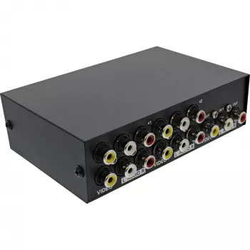 InLine AV jungiklis mechaninis 4 prievadų 3x RCA IN/OUT Composite juodas