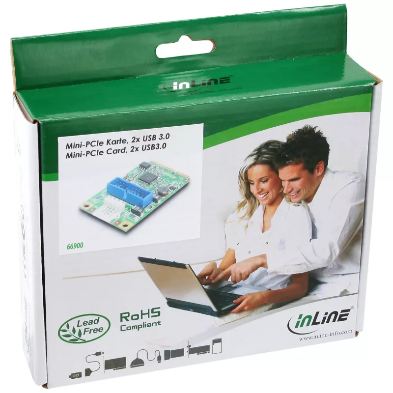 InLine Mini-PCIe kortelė su 2x USB 3.0 prievadais