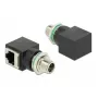 Tinklo adapteris DeLOCK M12 8 kontaktų X-koduotas kištukas į RJ45 lizdą