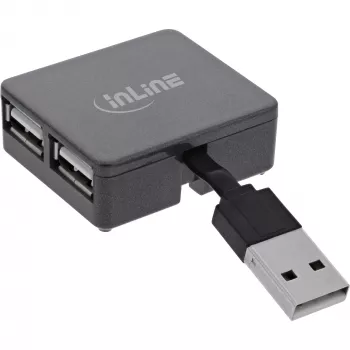 InLine USB 2.0 4 prievadų šakotuvas, USB-A kištukas į 4x USB-A lizdą, kabelis 4 cm