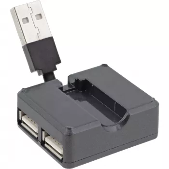InLine USB 2.0 4 prievadų šakotuvas, USB-A kištukas į 4x USB-A lizdą, kabelis 4 cm