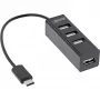 InLine USB 2.0 4 prievadų šakotuvas, USB-C kištukas į 4x USB-A lizdus, kabelis 15 cm