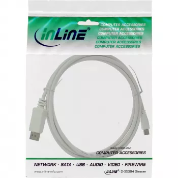 InLine Mini DisplayPort į DisplayPort laidas baltas 1m