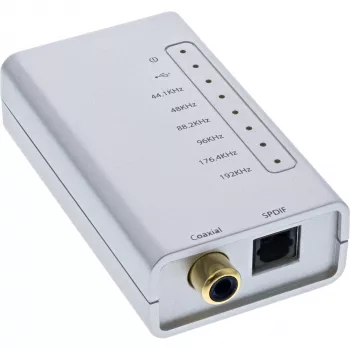 USB HD garso adapteris InLine 33053I 24 bit 192 kHz skaitmeninis koaksialinis / Toslink / I2S keitiklis