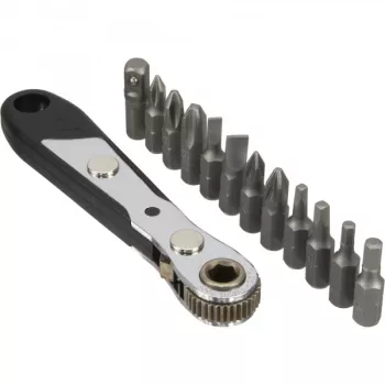 InLine Pocket Tool Set su Mini Reketiniu Raktu + Antgalių Rinkiniu 12vnt