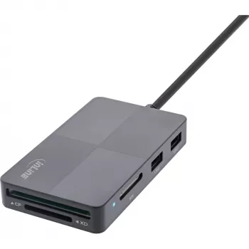 InLine 66772F kelių kortelių skaitytuvas USB 3.2 pilkas