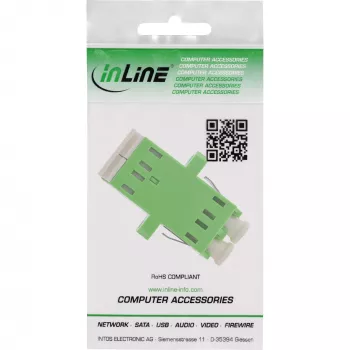InLine 89989R Duplex LC/LC vienmodis skaidulinis adapteris, moteriškas/moteriškas, žalias