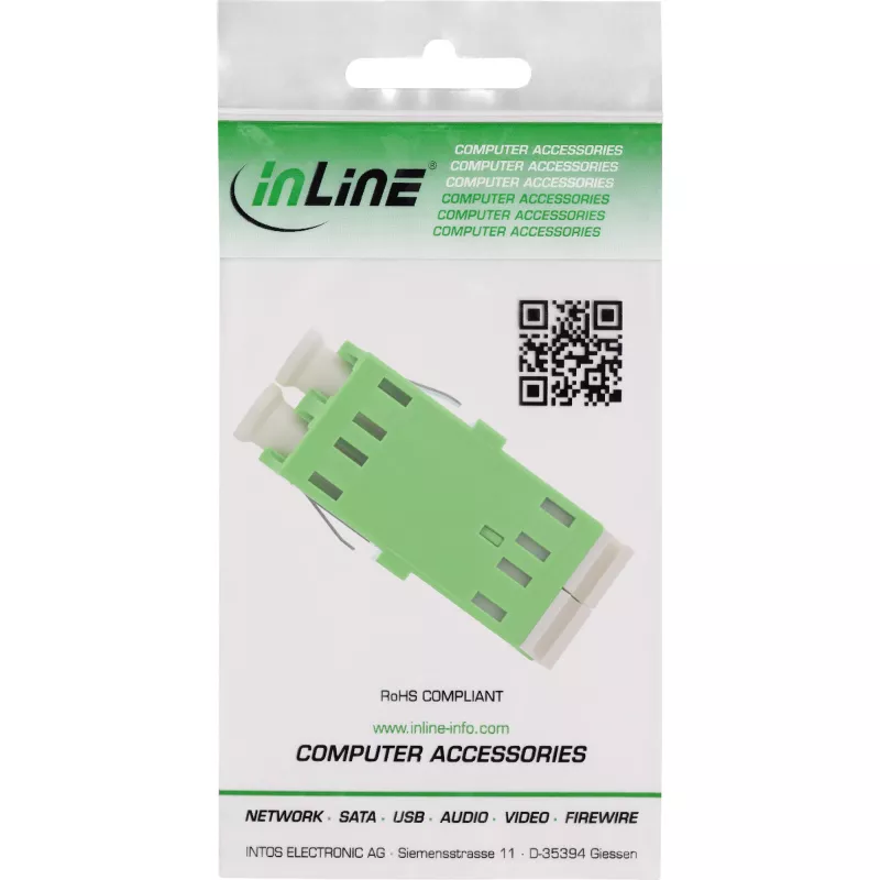 Skaidulinės optikos adapteris InLine 89989P LC/LC SM žalias