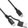 InLine 2-in-1 USB-C laidas + USB-A adapteris, USB 2.0, 100W, TPE, juodas, 1m