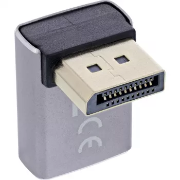 InLine 17291G adapter DisplayPort 1.4 (kištukas į lizdą, 90° viršus) pilka/juoda