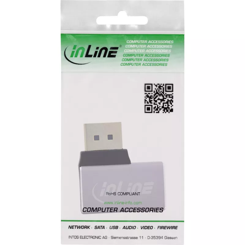 InLine 17291D lyties keitiklis DisplayPort pilka, juoda