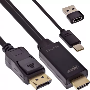 Aktyvus vaizdo keitiklis InLine 17164I 3840 x 2160 pikselių HDMI į DisplayPort