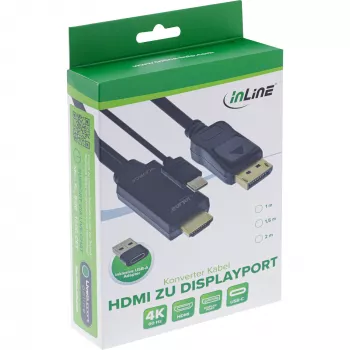 Aktyvus vaizdo keitiklis InLine 17164I 3840 x 2160 pikselių HDMI į DisplayPort