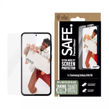 PanzerGlass SAFE. apsauginis stiklas Samsung Galaxy A56 5G | Ultra-Wide Fit su EasyAligner