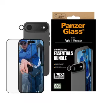 PanzerGlass 2-in-1 Essentials Bundle iPhone Air - apsauginis stiklas ekranui ir objektyvams