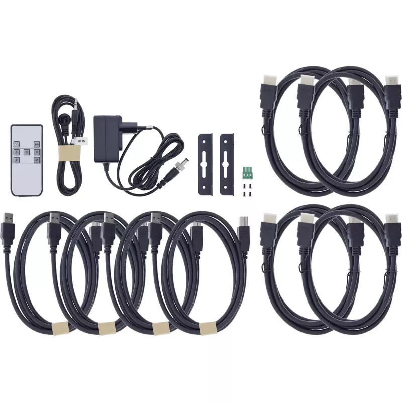 InLine 57885D KVM jungiklis 4 prievadų HDMI 2.1 8K 60Hz montavimui į stelažą, juodas