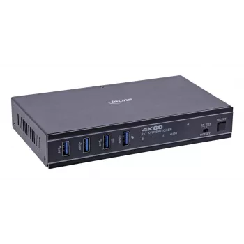 InLine 57885E KVM jungiklis HDMI/USB-C 2 prievadai 4K@60Hz montavimui į stelažą Juodas