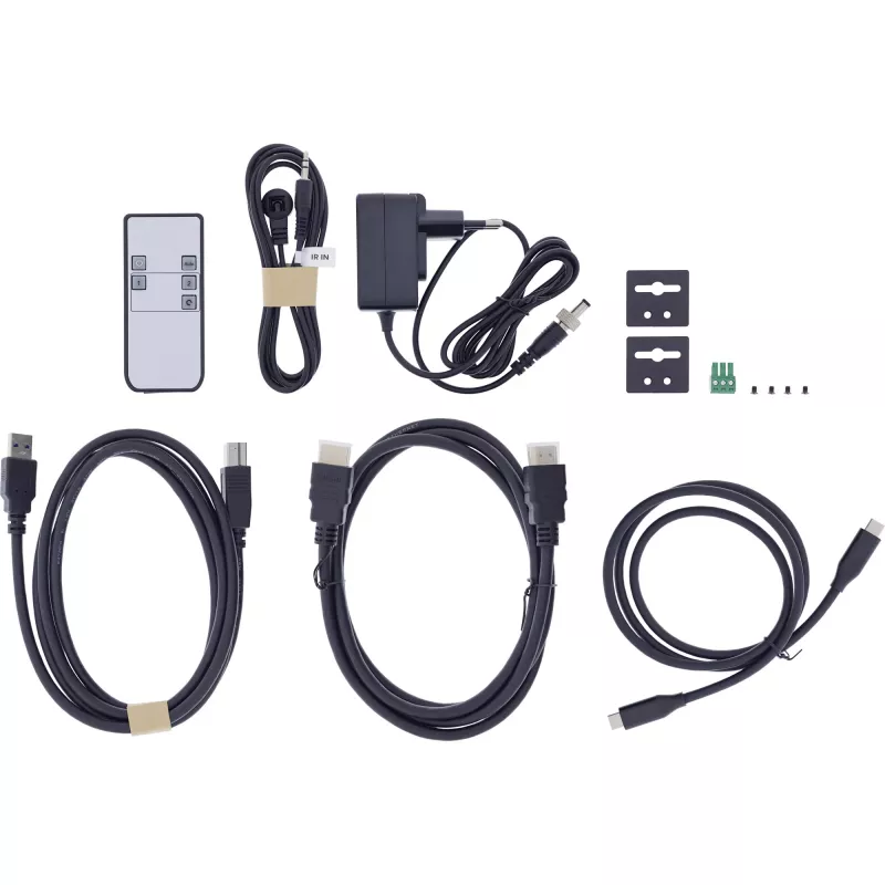 InLine 57885E KVM jungiklis HDMI/USB-C 2 prievadai 4K@60Hz montavimui į stelažą Juodas
