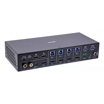 InLine 57885I KVM jungiklis, 4 prievadai, HDMI, Multiviewer, montuojamas į stelažą, juodas