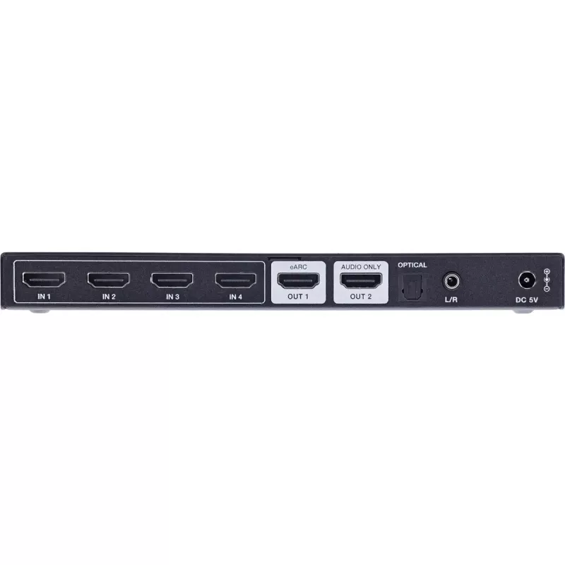 InLine 57885A HDMI jungiklis 4 įėjimai, 8K@60Hz, su garso išskyrimu