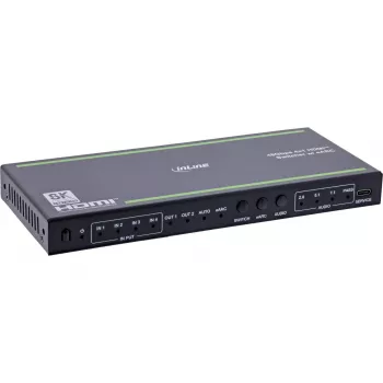 InLine 57885A HDMI jungiklis 4 įėjimai, 8K@60Hz, su garso išskyrimu