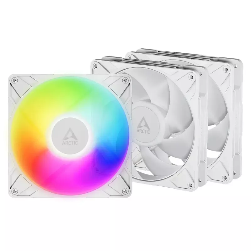 ARCTIC Freezer P14 Pro A-RGB (Baltas) - 3 vnt. 140 mm A-RGB PWM ventiliatoriai su kabelių skirstytuvu