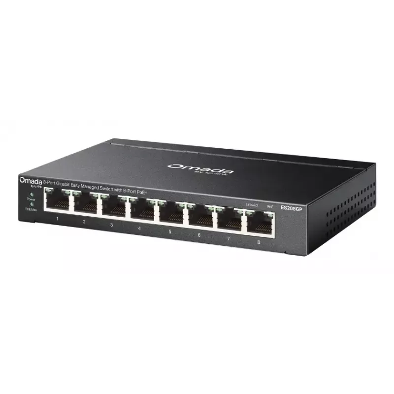 TP-Link Omada ES208GP valdomas L2 gigabaitinis PoE jungiklis