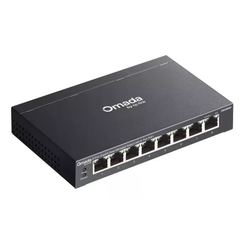 TP-Link Omada ES208GP valdomas L2 gigabaitinis PoE jungiklis