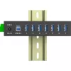 InLine 35396B pramoninis USB 3.2 Gen 1 šakotuvas, 7 prievadai, aliuminio korpusas, juodas
