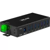 InLine 35396B pramoninis USB 3.2 Gen 1 šakotuvas, 7 prievadai, aliuminio korpusas, juodas