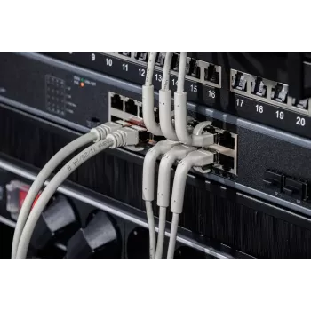 Digitus CAT 6A F-FTP Lankstus Kištukinis Laidas Varis 0,5 m Pilka