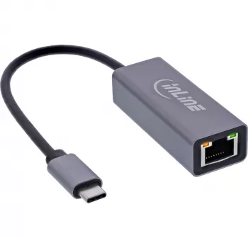 InLine 33380Q RJ-45 adapteris USB Type-C vyriškas 1 Gbit/s pilkas
