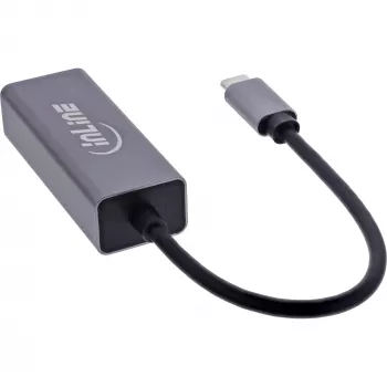 InLine 33380Q RJ-45 adapteris USB Type-C vyriškas 1 Gbit/s pilkas