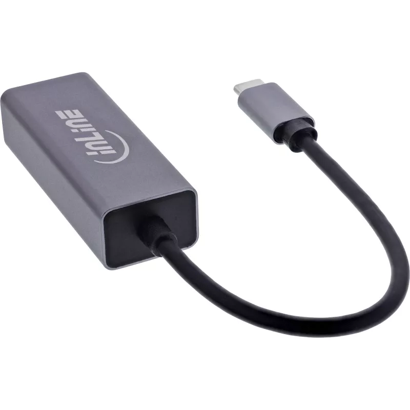 InLine 33380Q RJ-45 adapteris USB Type-C vyriškas 1 Gbit/s pilkas