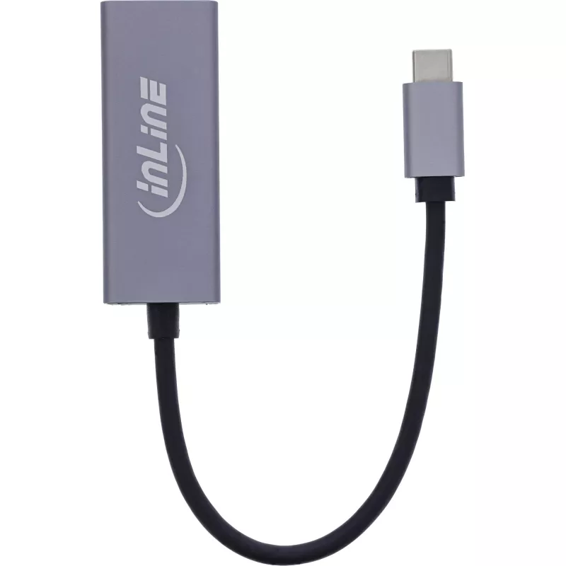 InLine 33380Q RJ-45 adapteris USB Type-C vyriškas 1 Gbit/s pilkas