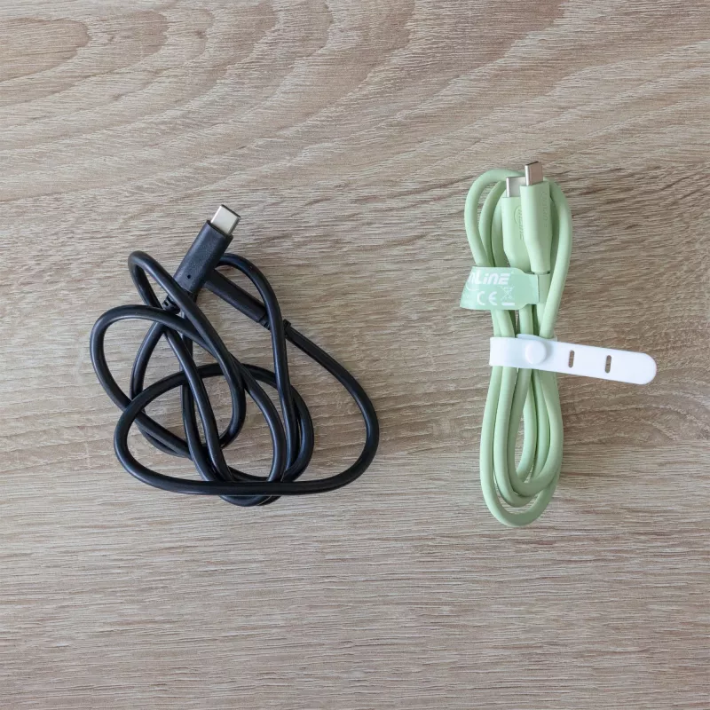 InLine 35892G greitojo įkrovimo USB-C laidas, USB 2.0, 480 Mbit/s, 100 W, silikoninis, 2 m, Matcha Latte žalias