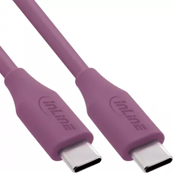 USB-C laidas InLine 35891P 1m violetinis USB 2.0 0.48 Gbit/s