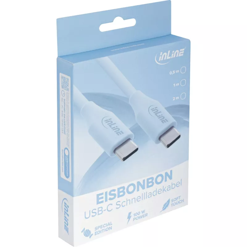 InLine 35891B USB laidas USB 2.0 1 m USB-C mėlynas