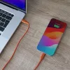 InLine 35895O greitojo įkrovimo USB-C laidas, USB 2.0, 480 Mbit/s, 100 W, silikoninis, 0,5 m, Papaya oranžinis