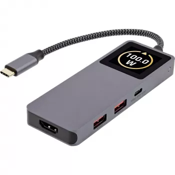 USB-C sąsajų centras InLine 35392D USB 3.2 Gen 2 Type-C pagrindinis prie HDMI, USB-A, USB-C 10000 Mbit/s Pilka