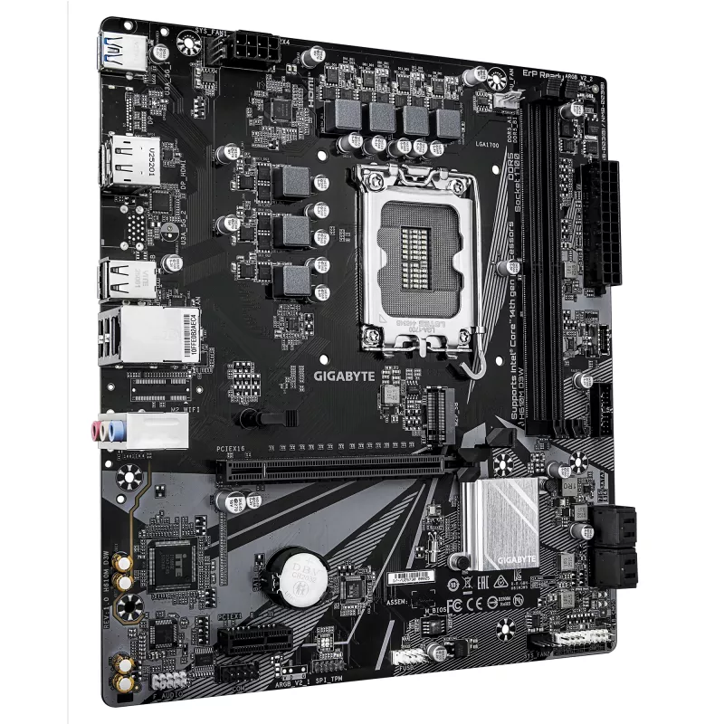Motininė plokštė GIGABYTE H610M D3W LGA1700, skirta 12–14 kartos Intel procesoriams, 5+1+1 VRM, DDR5 iki 5600MHz, 128GB, PCIe 3.0 M.2, 1GbE, USB 3.2 Gen1