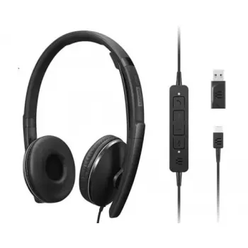 Lenovo 4XD1M39029 belaidžio ryšio ausinės su triukšmo slopinimu, USB Type-C, juodos spalvos